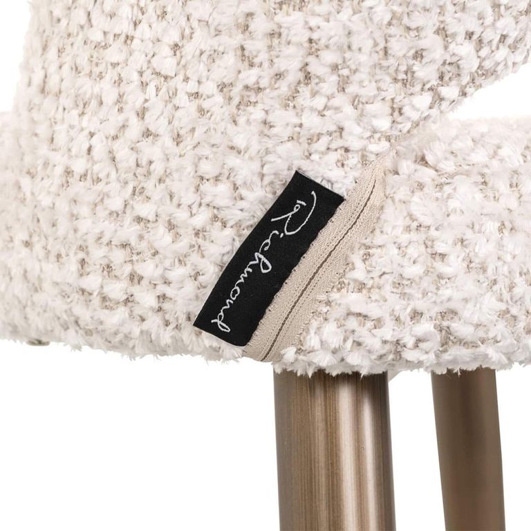 Delphine Cream Fabric Counter Stool with Back