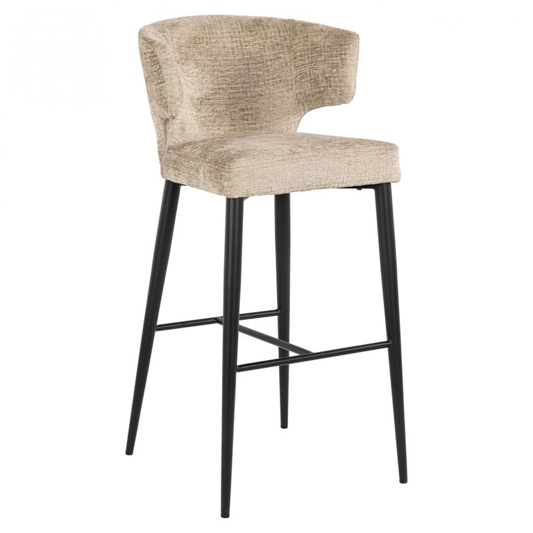 Taylor Beige Barstool with Black Legs