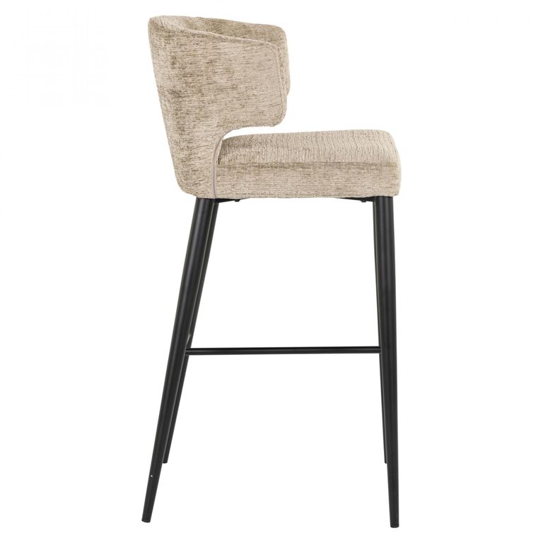 Taylor Beige Barstool with Black Legs
