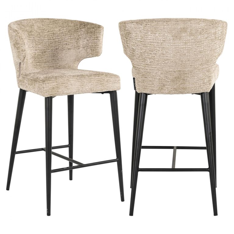 Taylor Beige Counter Stool with Black Legs