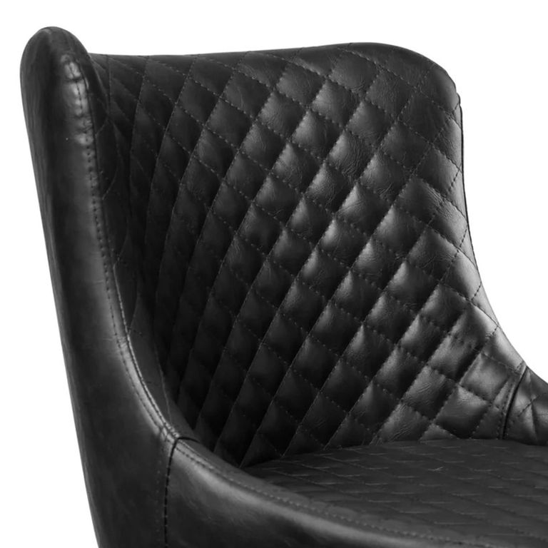 Luxe Barstool - Set of 2 - Curved Back - Grey Velvet and Black - Fabric and Metal
