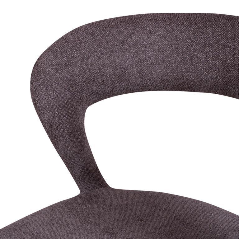 Toledo Barstool - Set of 2 - Curved Back - Grey - Fabric and Metal