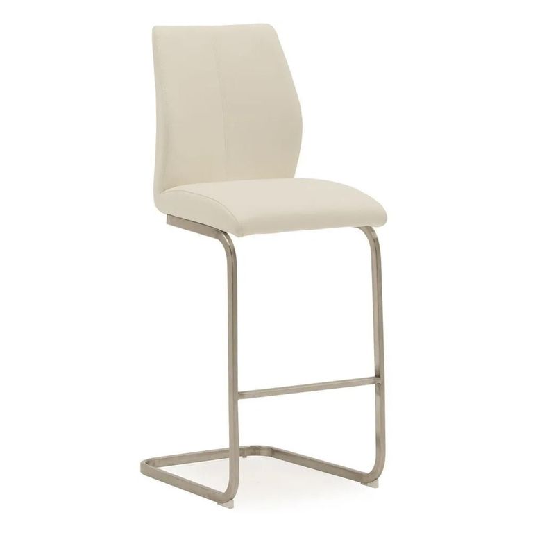 Clearance - Irma Cantilever Barstool - Set of 2 - White - Faux Leather - A272