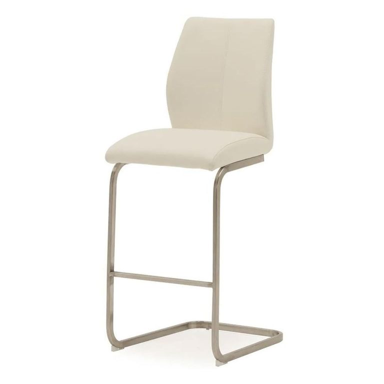 Clearance - Irma Cantilever Barstool - Set of 2 - White - Faux Leather - A272