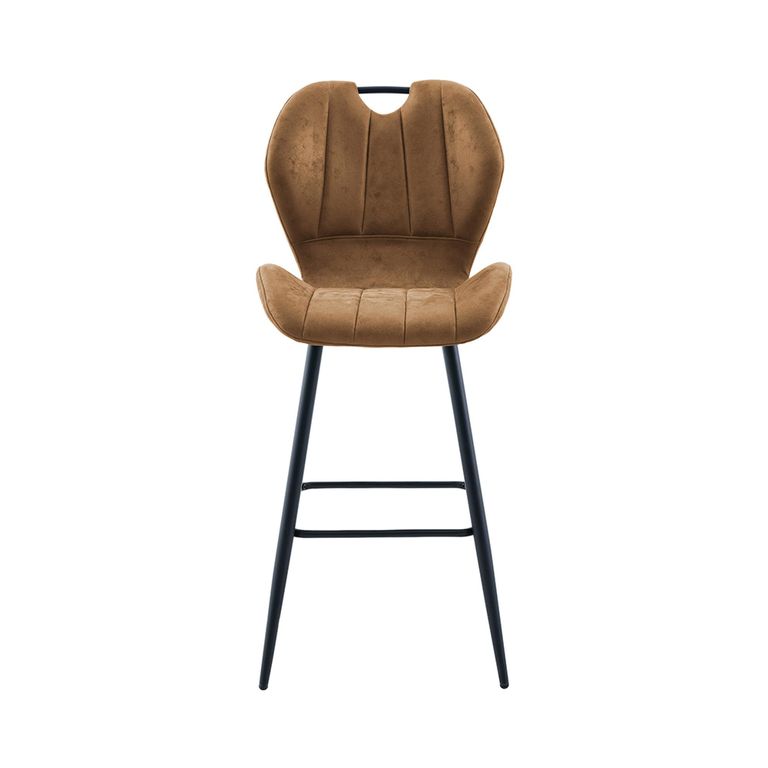 Counter Stool - Set of 2 - Brown and Black - Faux Leather