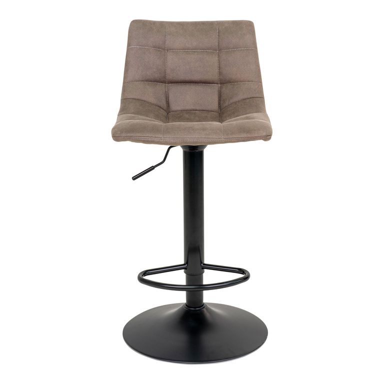 Middelfart Barstool - Brown - Fabric - Set of 2 - Adjustable - with Back