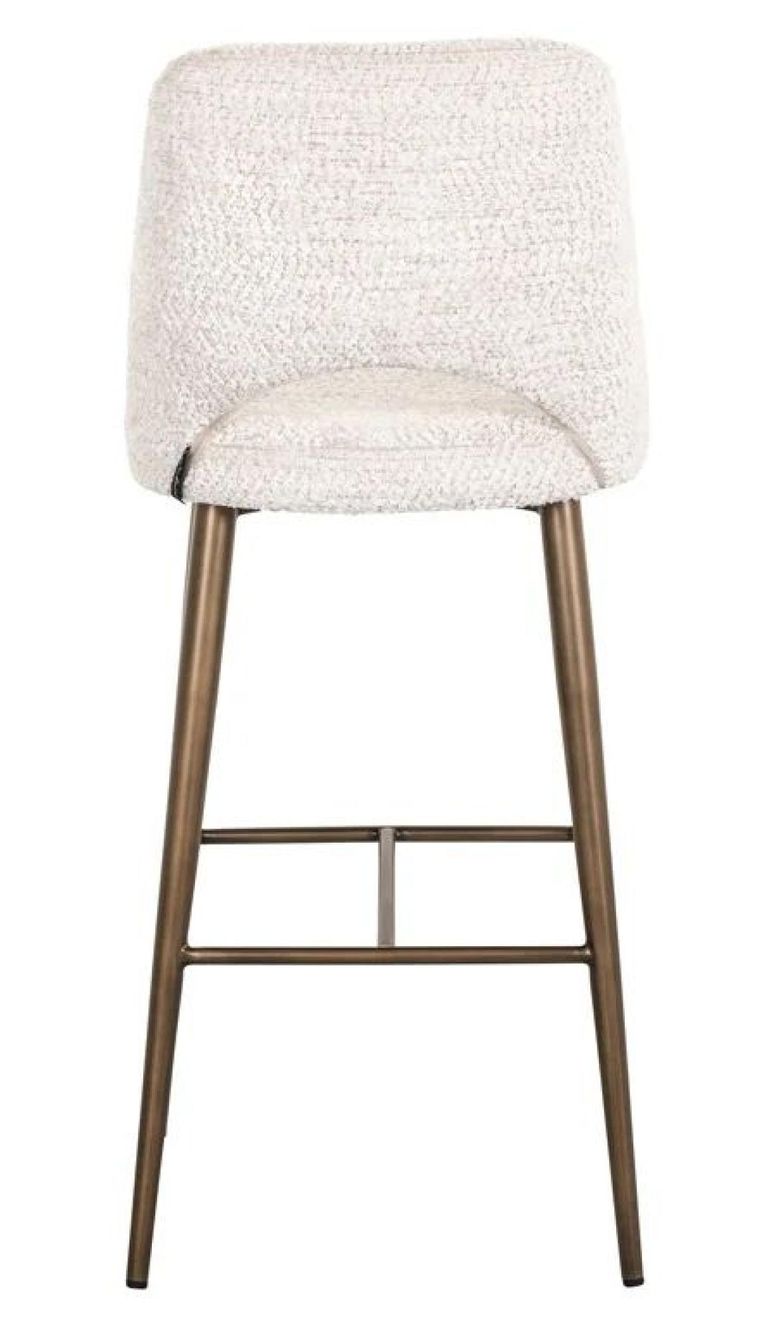 Delphine Cream Fabric Barstool with Back