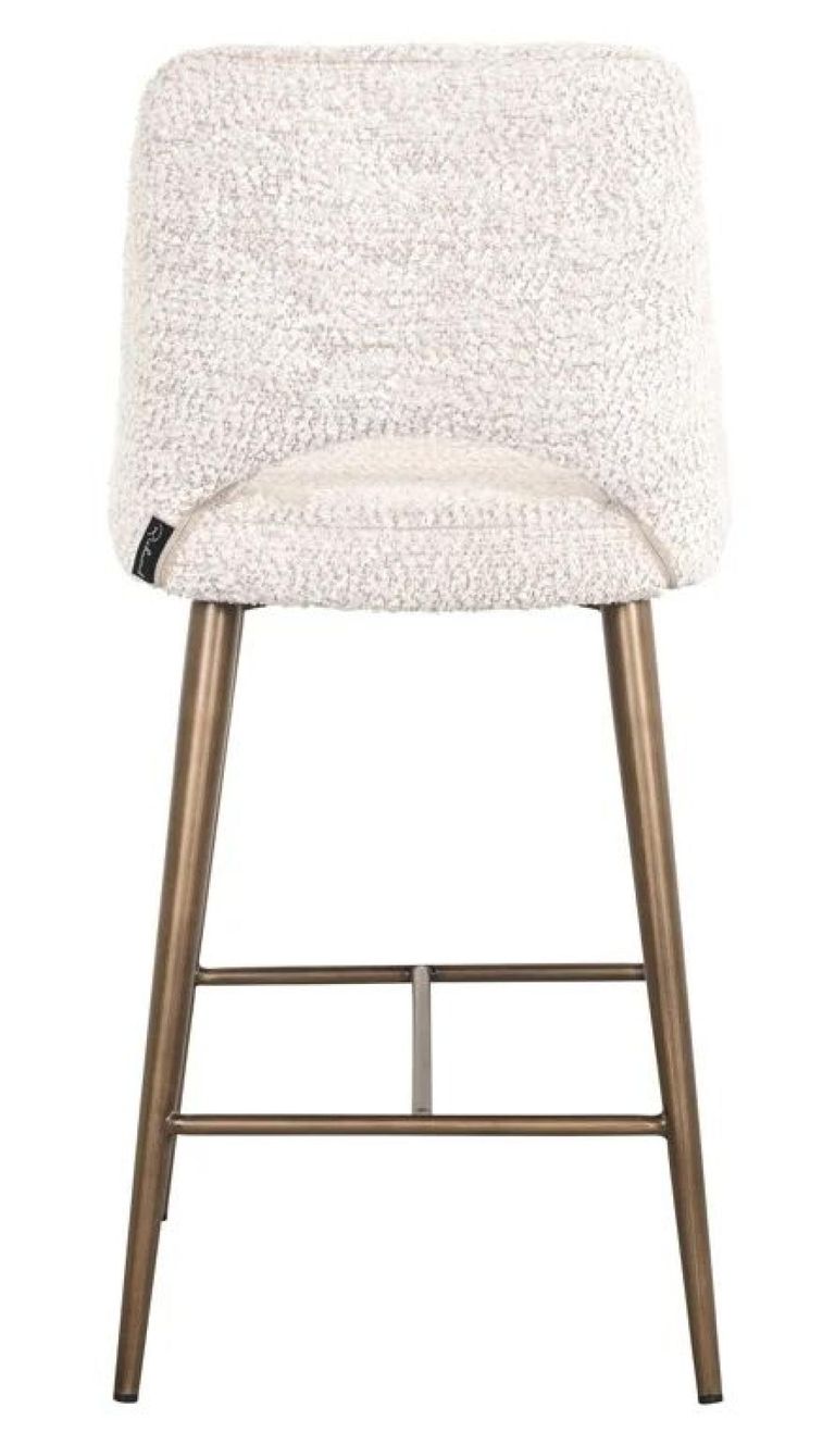 Delphine Cream Fabric Counter Stool with Back