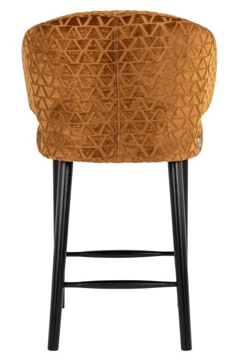 Indigo Gold Fabric Counter Stool With Back