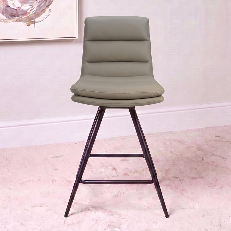 Nobo Swivel Bar Stool - Set of 2 - Truffle - Faux Leather