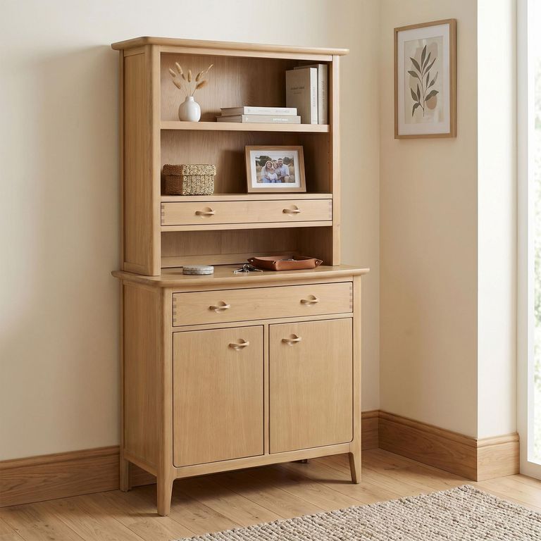 Cotswold Oak Dresser Hutch - 2 Door - 2 Drawer - Small - Natural