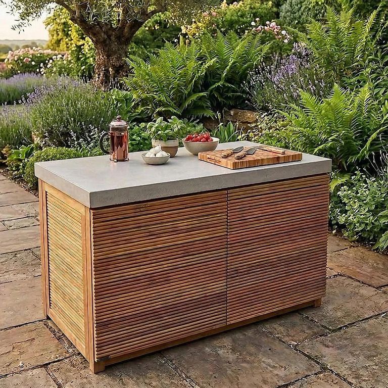 Clearance - New Bali Outdoor Kitchen Grill Unit - Concrete Top - FSS17353
