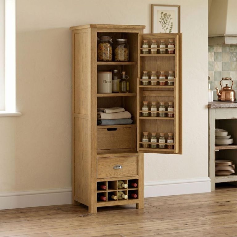 Dorchester Larder Unit - 1 Door - 2 Drawer - Rustic Oak