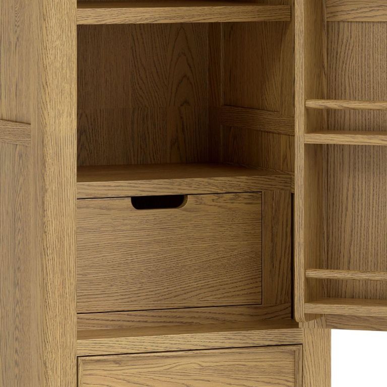 Dorchester Larder Unit - 1 Door - 2 Drawer - Rustic Oak
