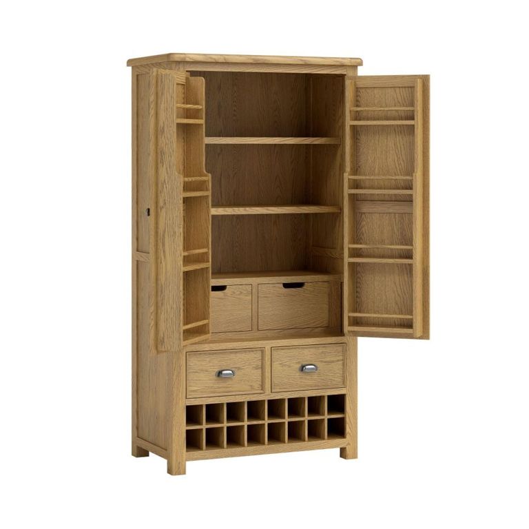 Dorchester Larder Unit - 2 Door - 4 Drawer - Rustic Oak