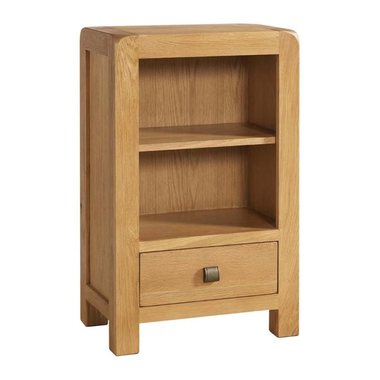 Curve Bookcase - 1 Drawer Small - Oak