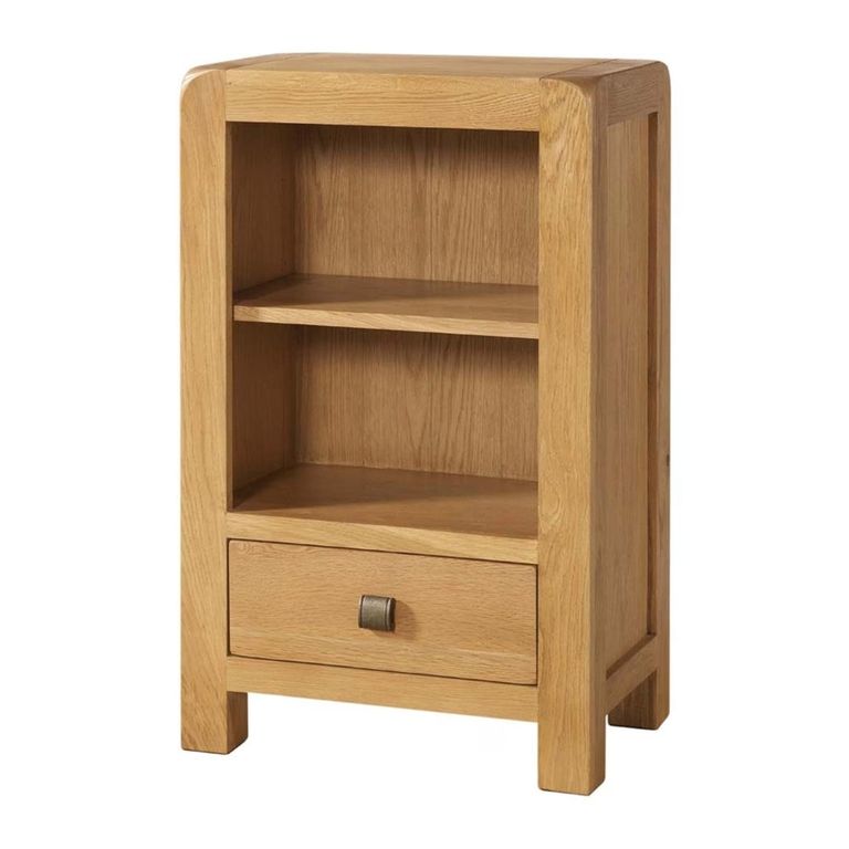 Curve Bookcase - 1 Drawer Small - Oak