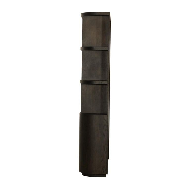 Novero Curved Bookcase - 2 Door - Espresso Oak