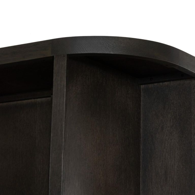 Novero Curved Bookcase - 2 Door - Espresso Oak
