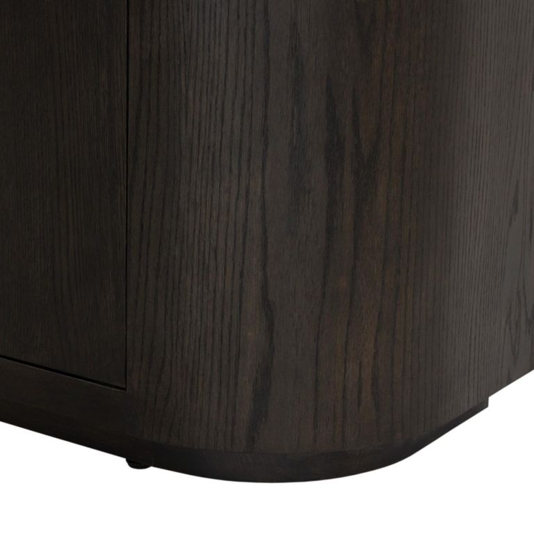 Novero Curved Bookcase - 2 Door - Espresso Oak
