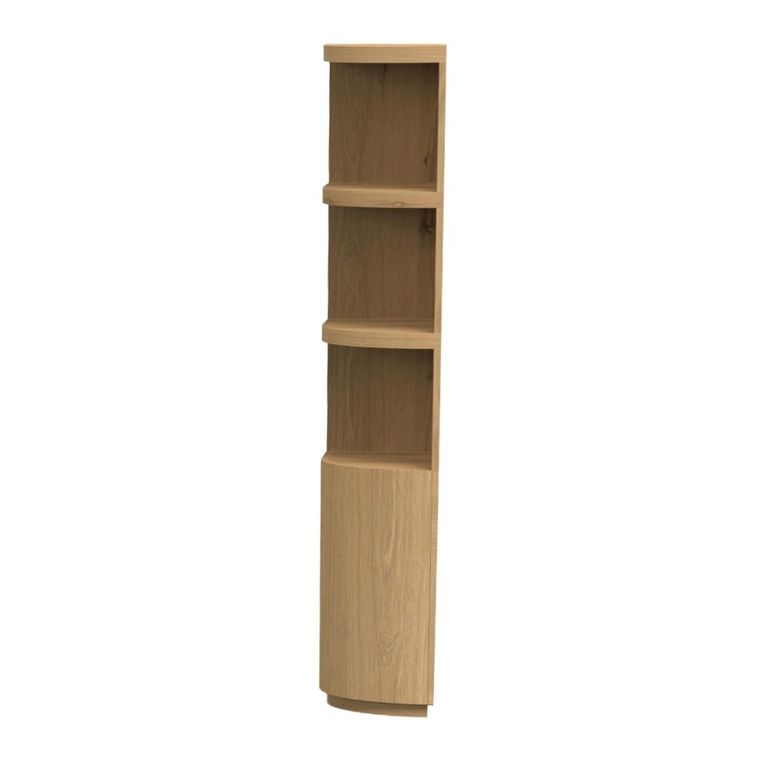 Novero Curved Bookcase - 2 Door - Natural Oak