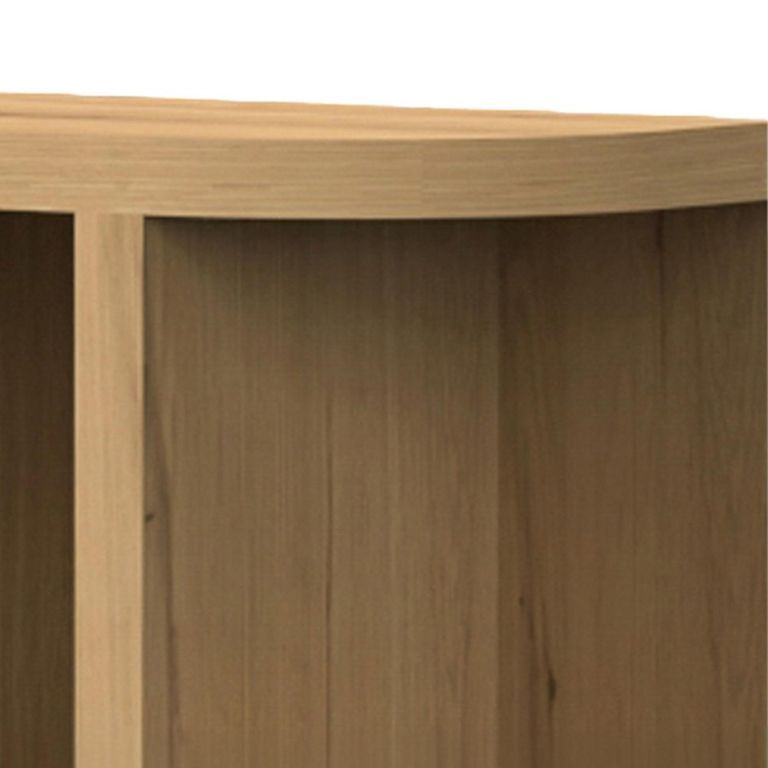 Novero Curved Bookcase - 2 Door - Natural Oak