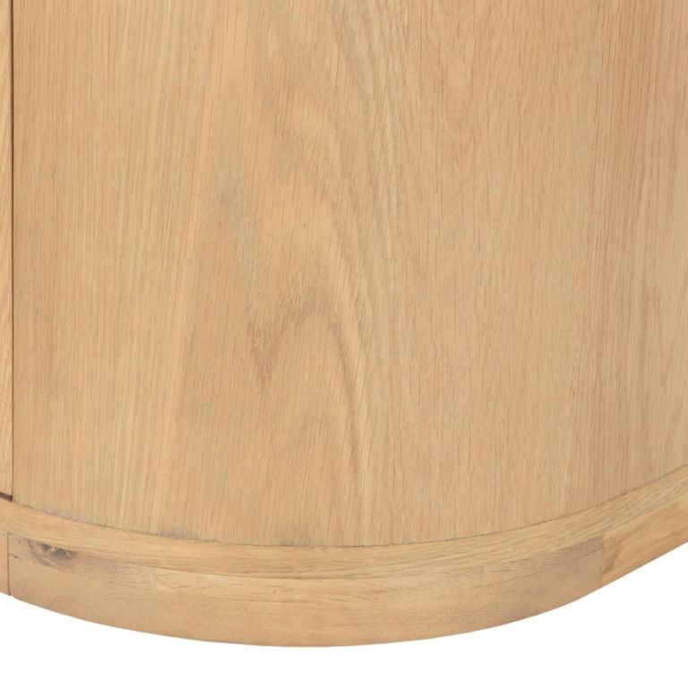 Novero Curved Bookcase - 2 Door - Natural Oak