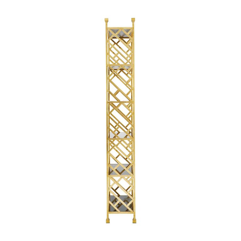Horizon Bookcase - Black Glass with Gold Metal