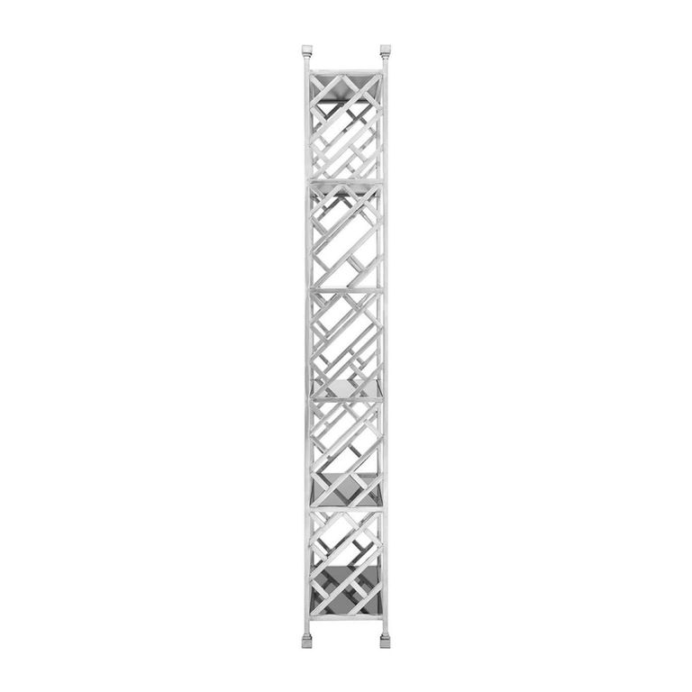 Horizon Bookcase - Black Glass with Silver Metal