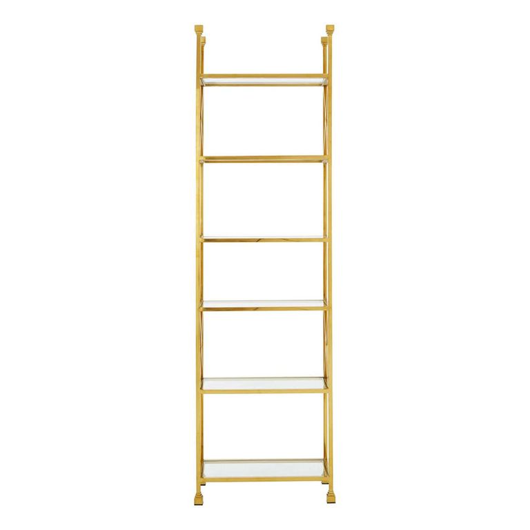 Horizon Open Shelving Unit - Clear Glass with Gold Metal