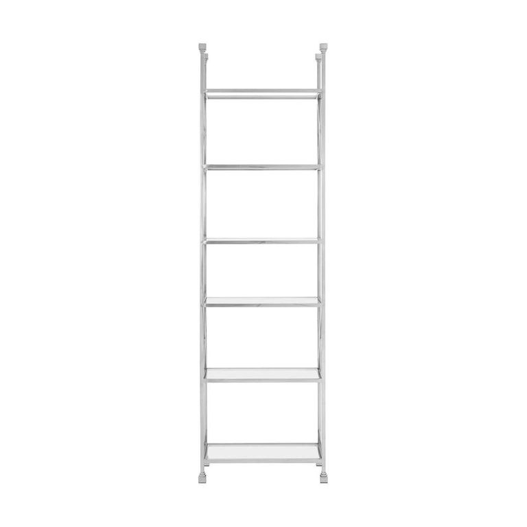 Horizon Open Shelving Unit - Clear Glass with Silver Metal