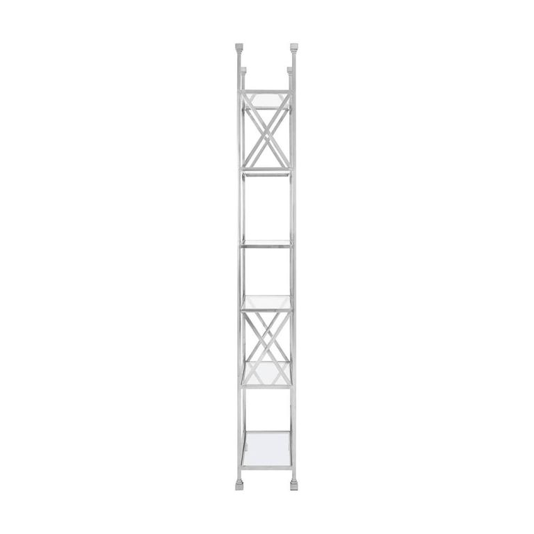 Horizon Open Shelving Unit - Clear Glass with Silver Metal