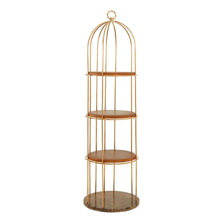 Horizon Shelving Unit - Large Cage - Gold Metal