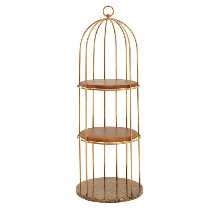 Horizon Shelving Unit - Small Cage - Gold Metal