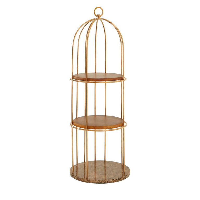 Horizon Shelving Unit - Small Cage - Gold Metal