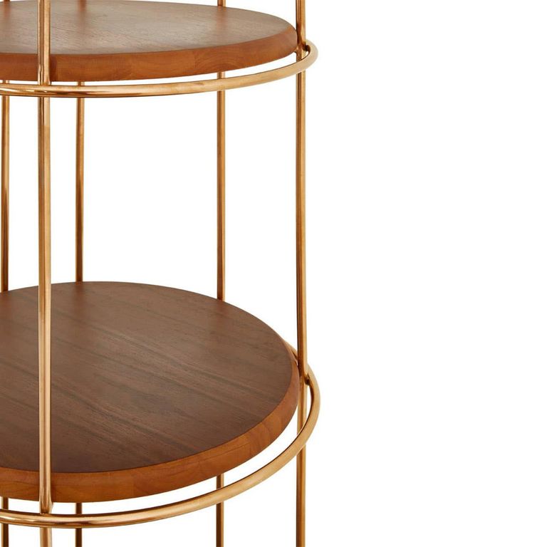 Horizon Shelving Unit - Small Cage - Gold Metal