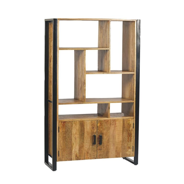 Nairobi Bookcase - 2 Door - Natural - Rustic Mango Wood
