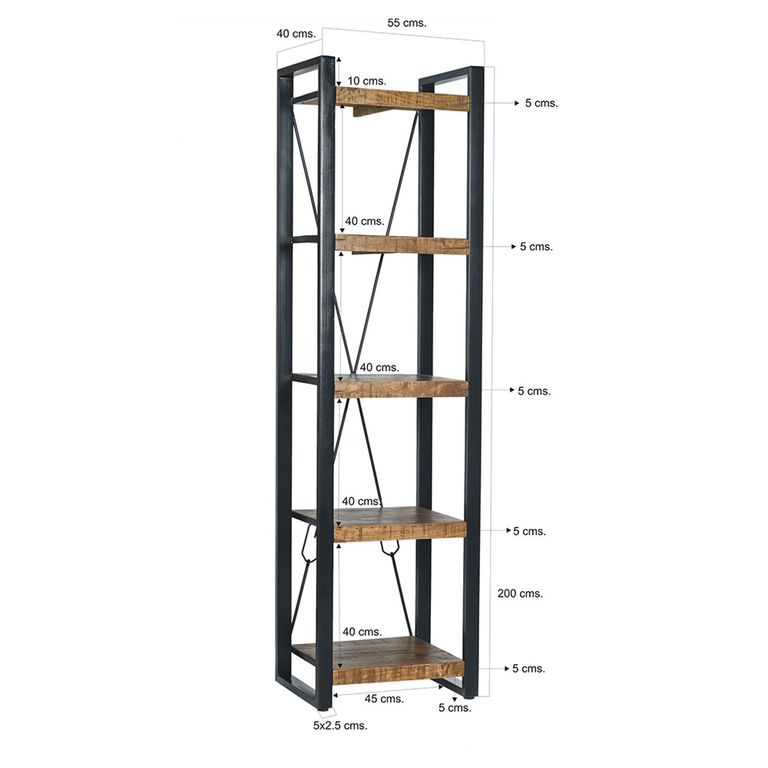 Nairobi Shelving Unit - Tall - Natural - Rustic Mango Wood