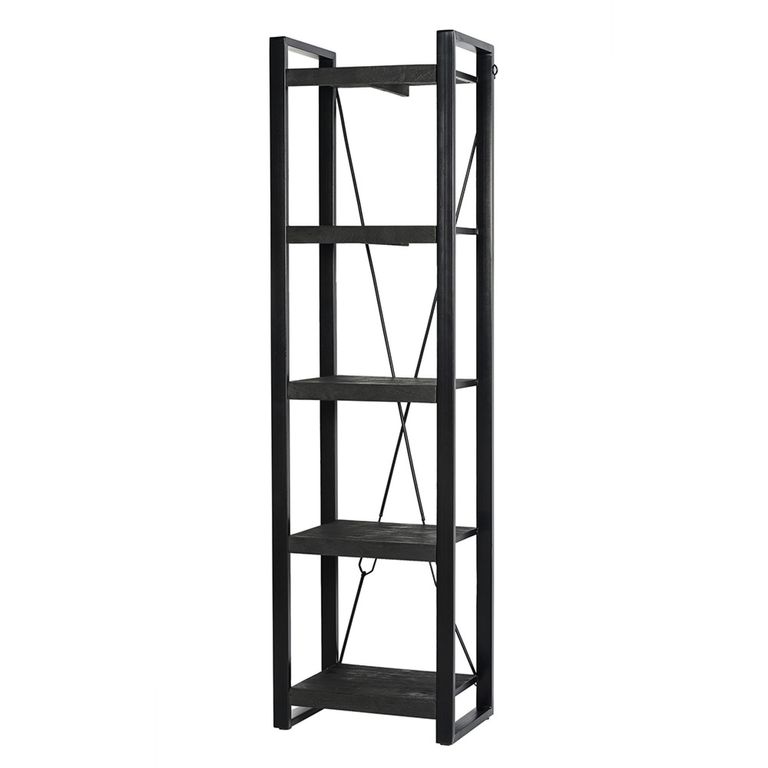 Norris Shelving Unit - Tall - Charcoal - Rustic Mango Wood