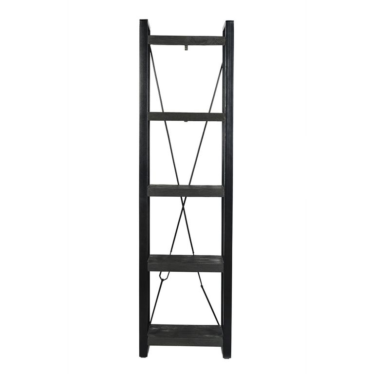 Norris Shelving Unit - Tall - Charcoal - Rustic Mango Wood