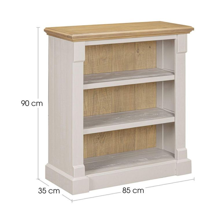Chateau Bookcase - Low - Grey Painted - Pine