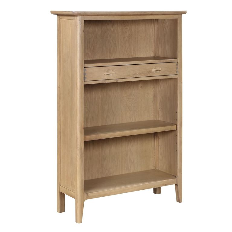 Cotswold Oak Bookcase - 1 Drawer - Low - Natural