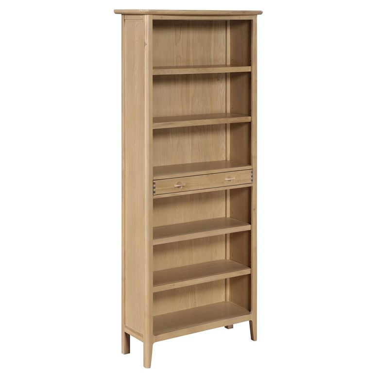 Cotswold Oak Bookcase - 1 Drawer - Tall - Natural