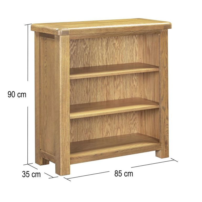 Dorchester Bookcase - Low - Rustic Oak