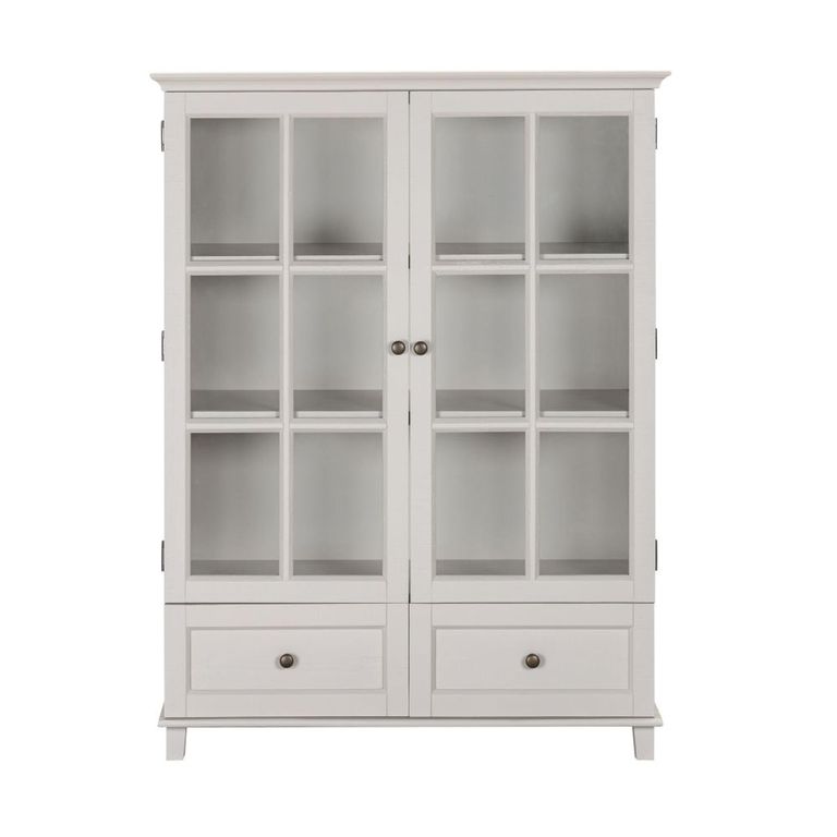 Provence Painted Bookcase - 2 Door - 2 Drawer - Low - Truffle