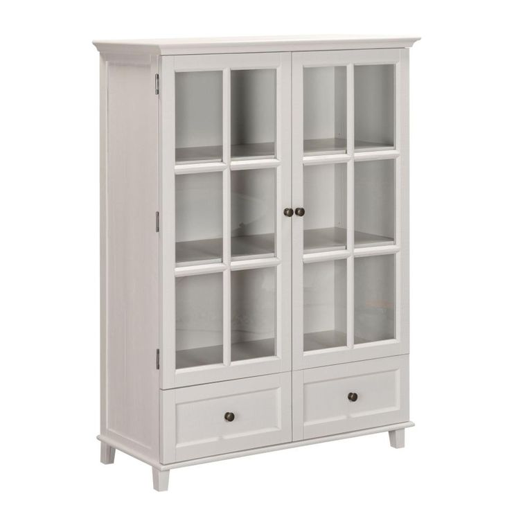 Provence Painted Bookcase - 2 Door - 2 Drawer - Low - Truffle