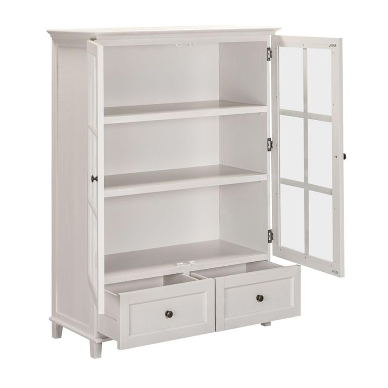 Provence Painted Bookcase - 2 Door - 2 Drawer - Low - Truffle