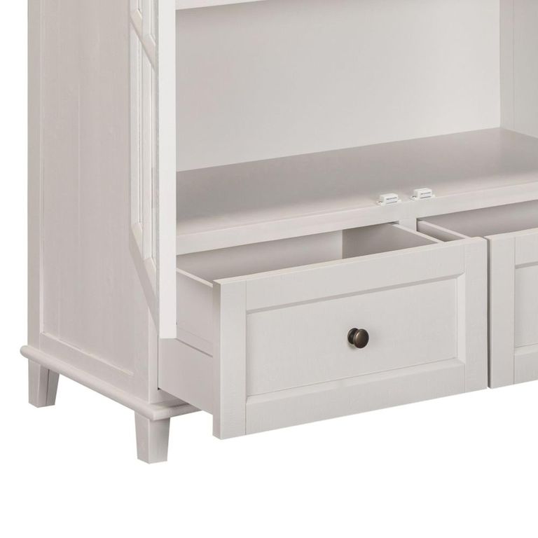 Provence Painted Bookcase - 2 Door - 2 Drawer - Low - Truffle