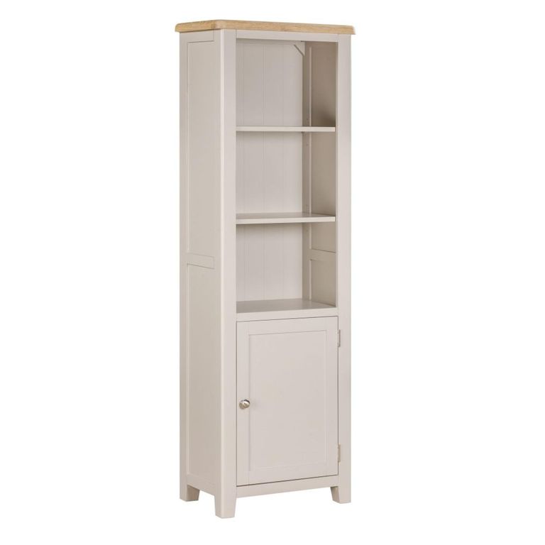 Windermere Painted Bookcase - 1 Door - Tall - Oyster Grey