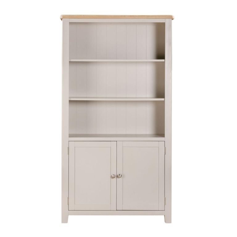 Windermere Painted Bookcase - 2 Door - Oyster Grey